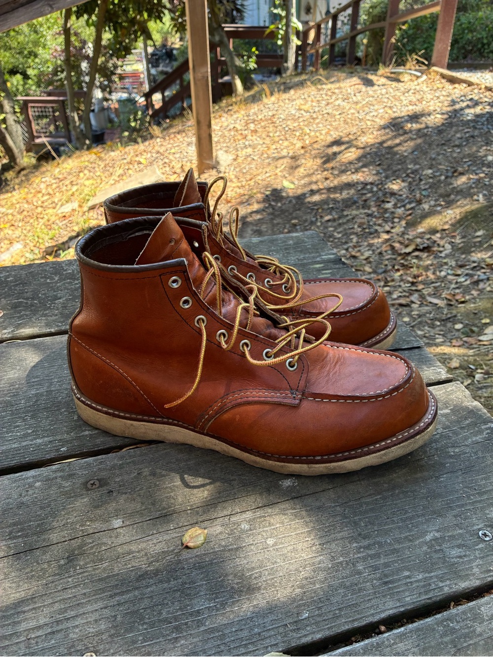Red Wing Shoes Chestnut Brown Leather Moc Toe Boots